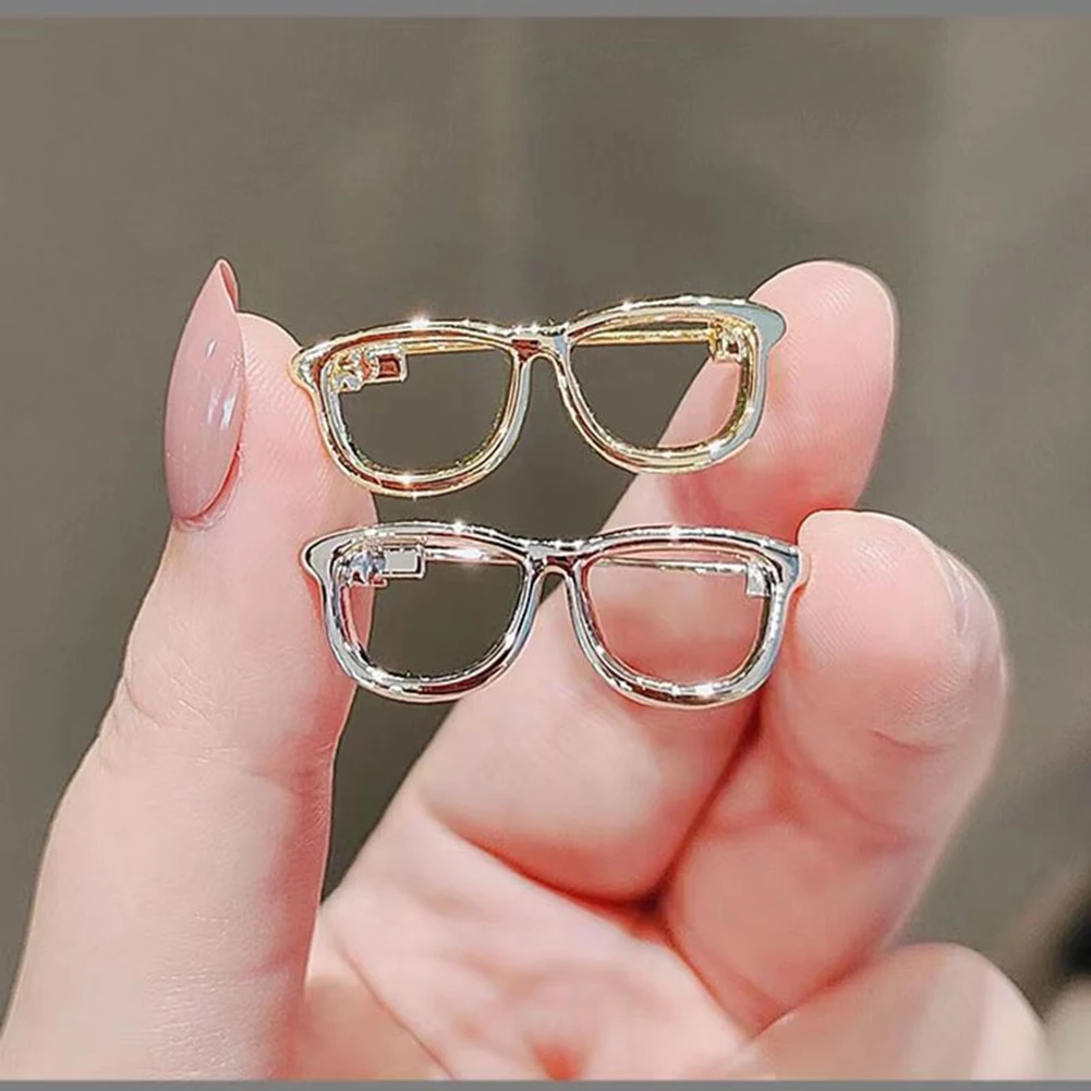 

Cute Glasses Brooches Korean Fashion Men's Suit Shirt Collar Pins Female Sweater Corsage Badge Luxury Jewelry Accessories