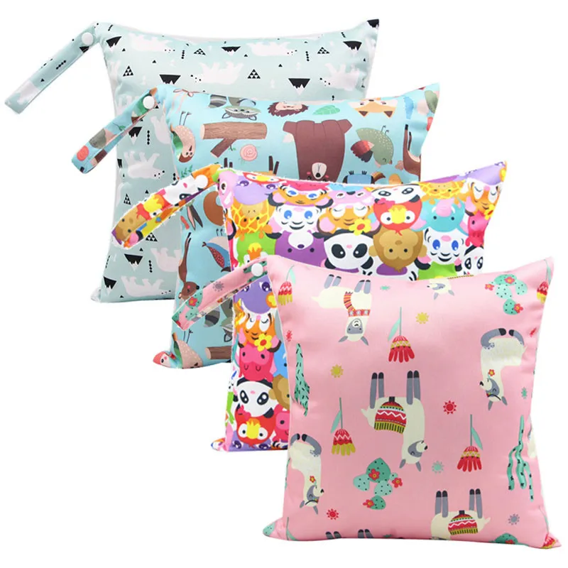 

New Waterproof Reusable Baby Diaper Bag Baby Handbag Large Capacity Mommy Diaper Storage Bag Carrying Bag for Going Out 28x30cm