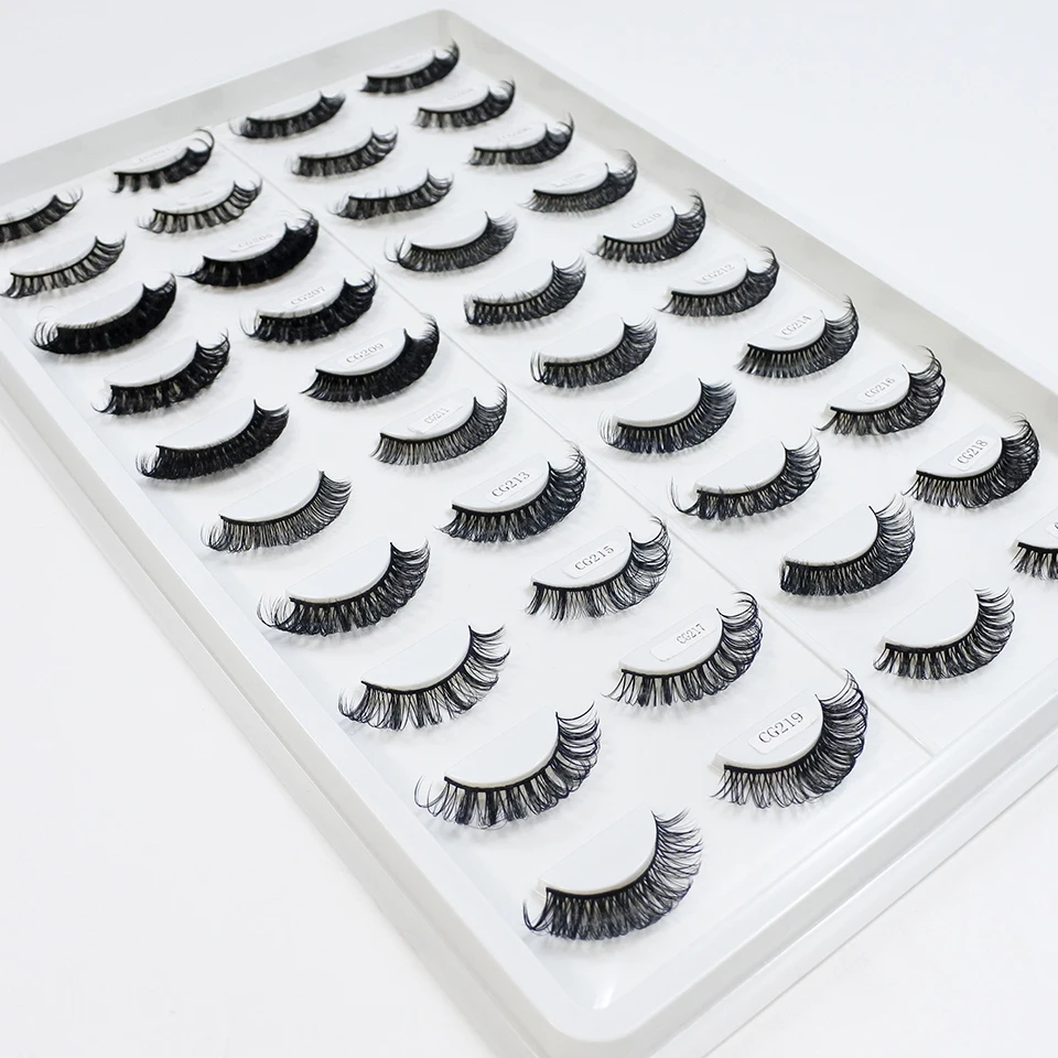 RED SIREN 10mm-18mm Fluffy Natural Long Faux Mink Russian Strip Lashes | False Eyelashes