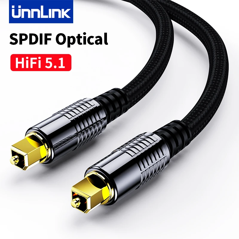 Unnlink SPDIF Optical Audio Cable Digital HiFi 5.1 Toslink Cord for Player Soundbar Amplifier Subwoofer Fiber Cable 1 to 10m
