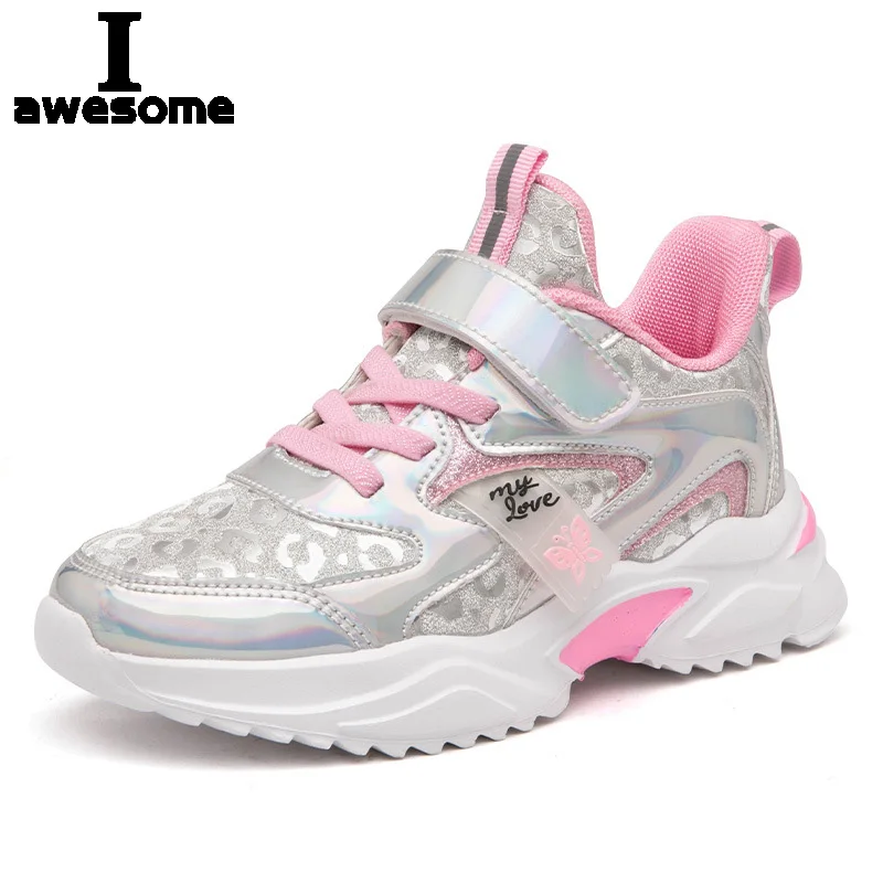The New Girls Princess Shoes Autumn/winter 2022 New Leather Girl Elementary School Sports Shoes Children's Casual Trend Shoes