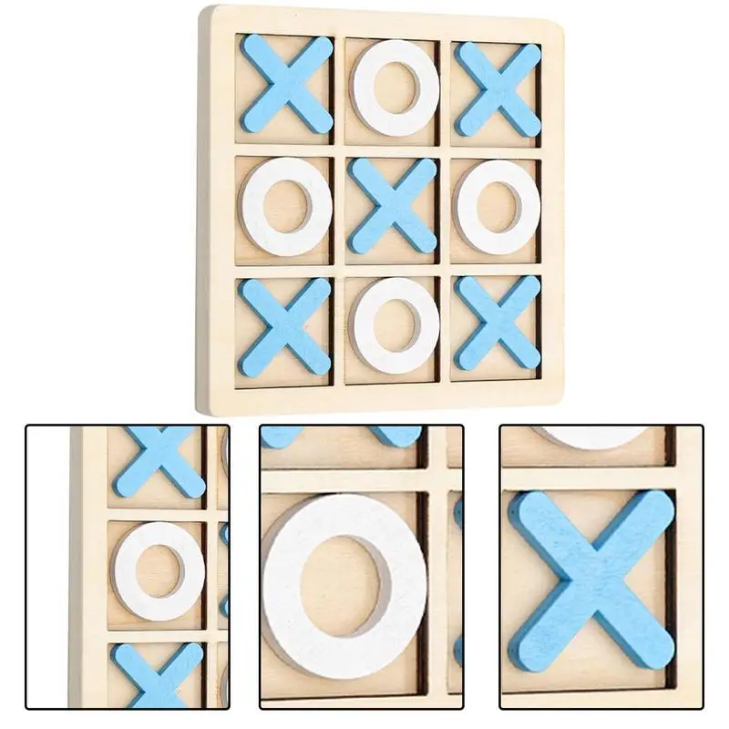 Classic Board Games For Kids Wood Classic Tic-tac-toe For Kids Children's Early Educational Toy Fun Indoor Outdoor Game Daytime