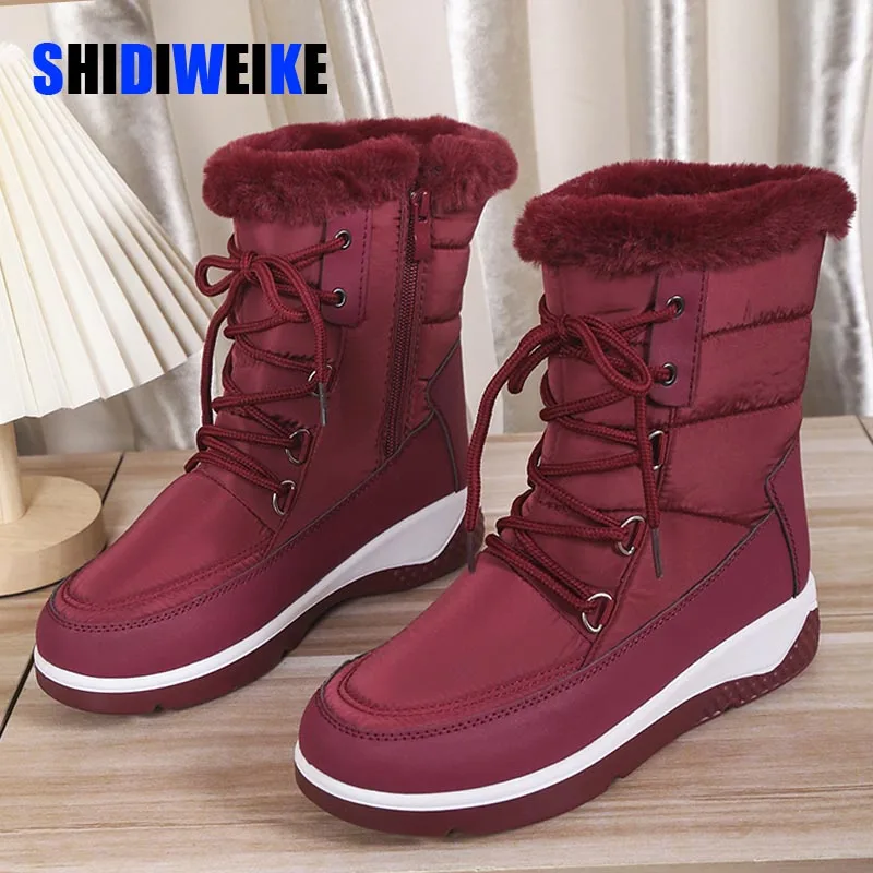 

36-41, осенне-зимние теплые женские ботинки модные ботильоны на резиновой подошве со шнуровкой теплые женские ботинки на толстом меху, AD2542