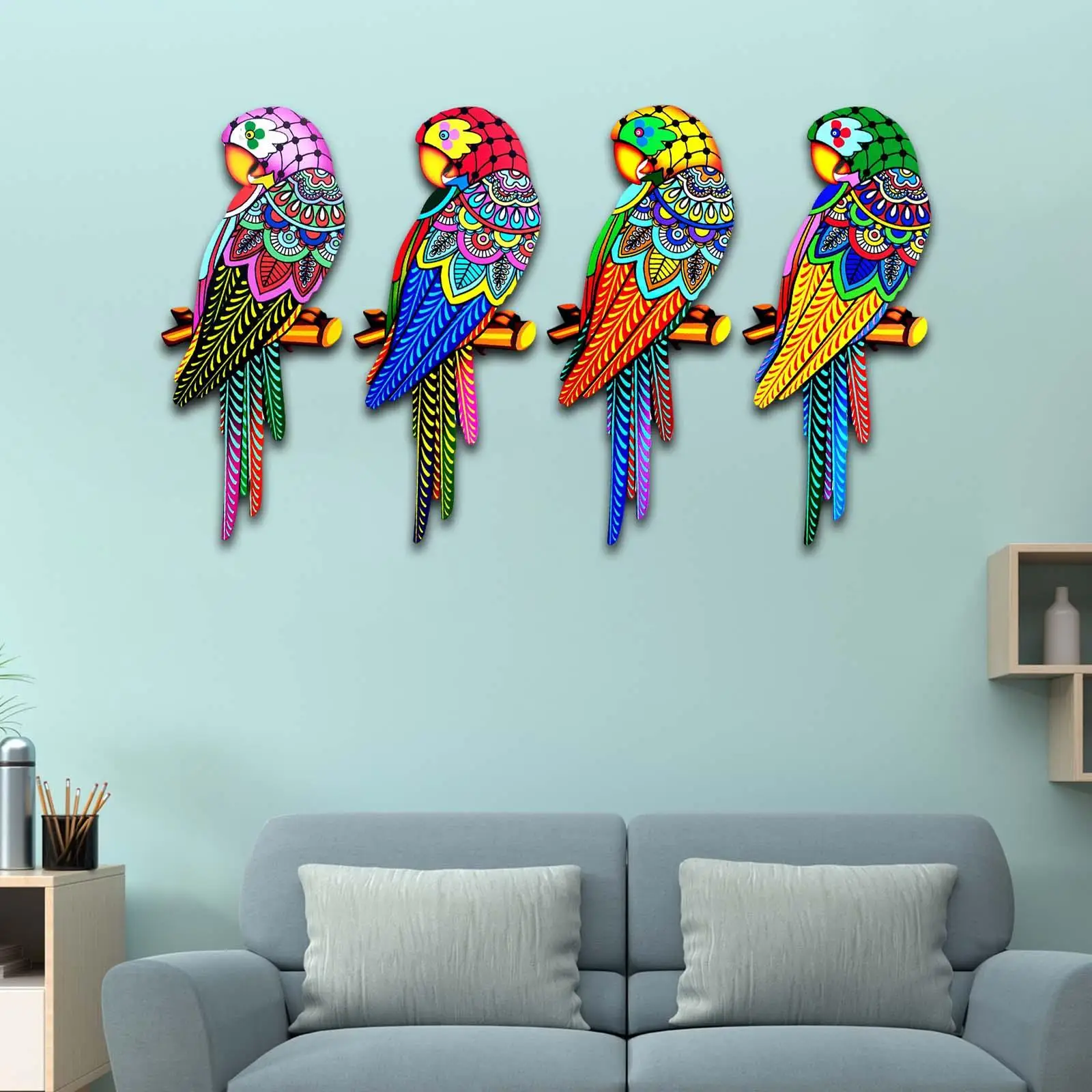 

Настенный декор с птицами, декоративные художественные изделия для гостиной, дерева