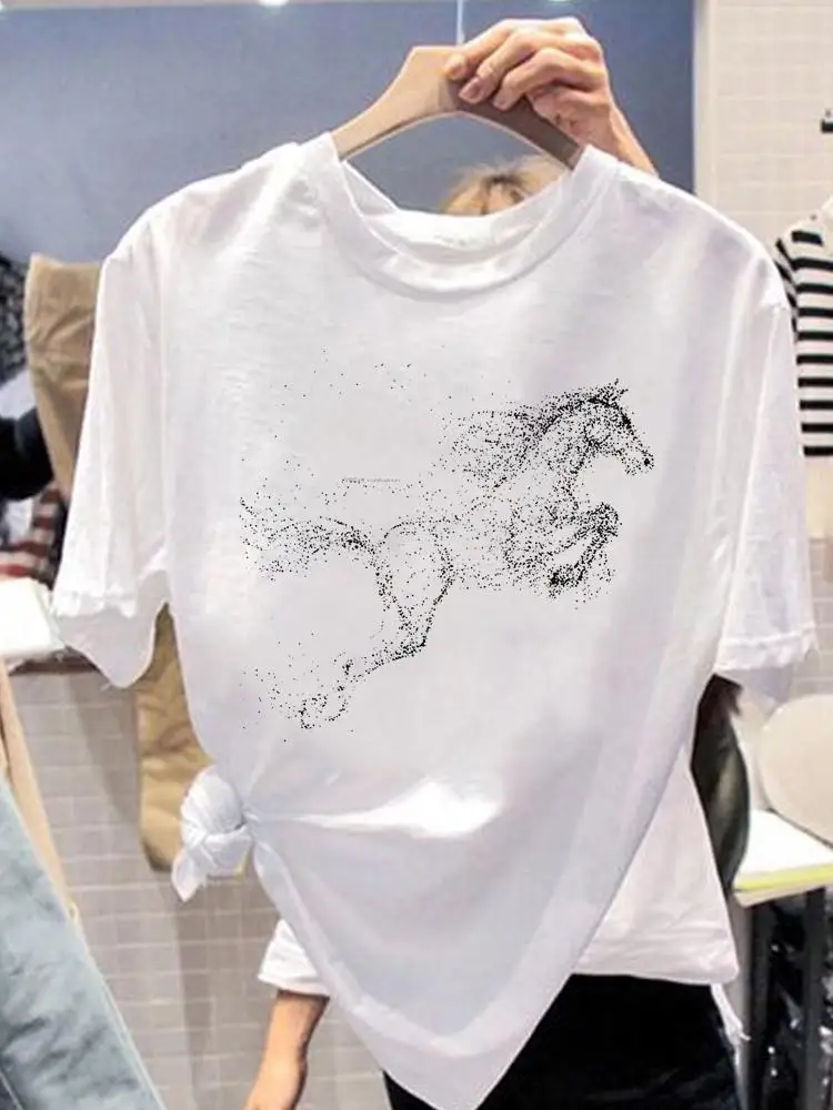 

Summer Casual Horse Love Animal New Clothes Ladies T Clothing T-shirts Short Sleeve Women Print Fashion Female Graphic Tee