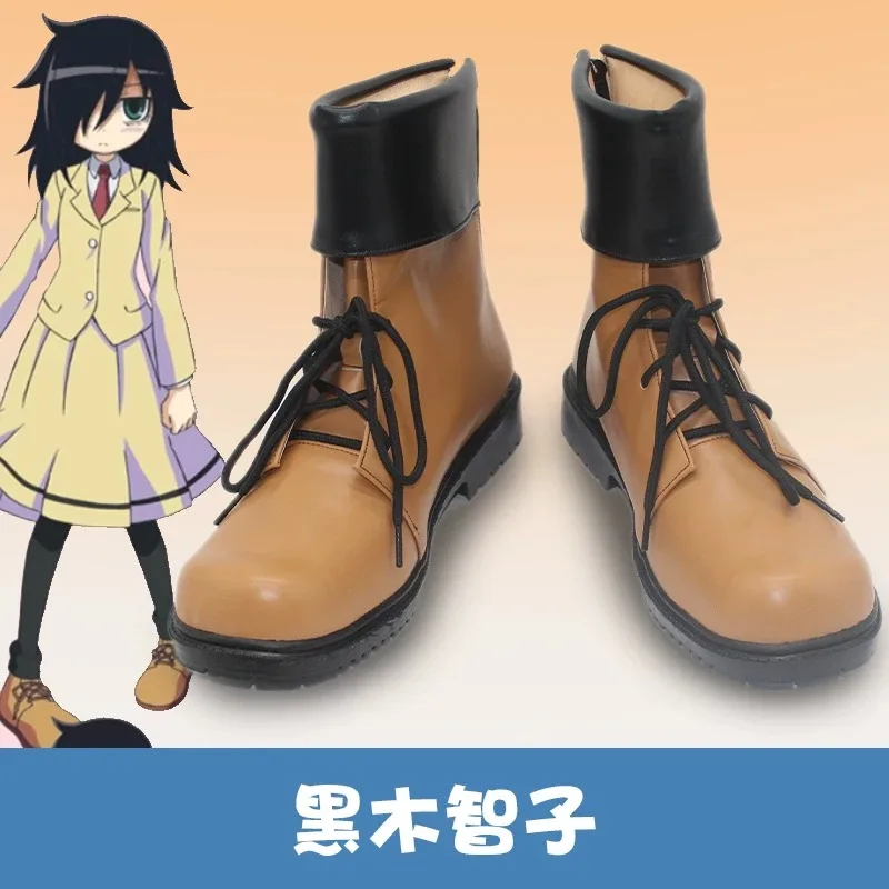 Фото Обувь для косплея в стиле аниме WataMote Tomoko Kuroki, женские и девичьи милые желтые ботинки Jk, ботинки для Хэллоуина, карнавала, вечеринки №1