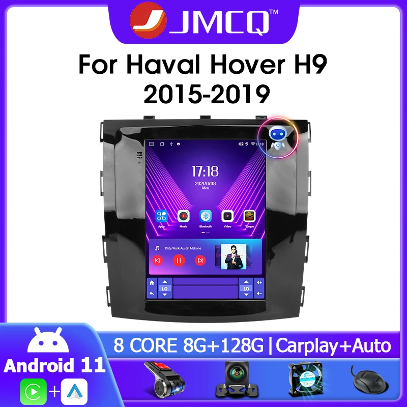 Автомобильная магнитола JMCQ Android 11 0 для GREAT WALL Hover Haval H9 2015-2019 2 Din 4G Carplay