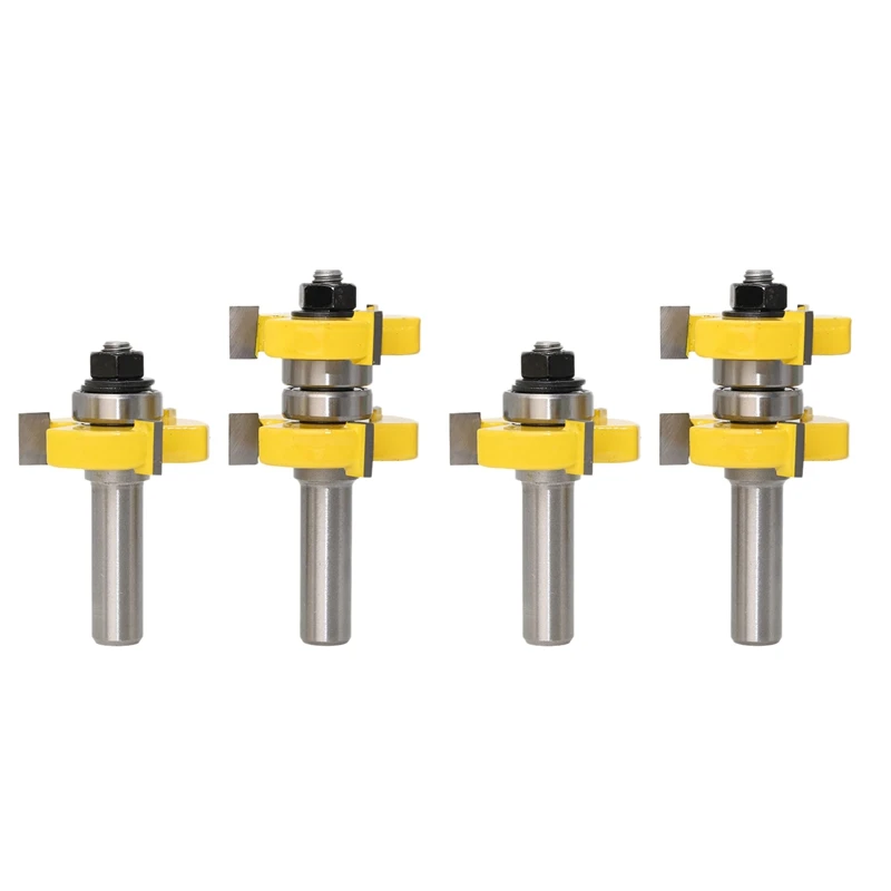 

2Pcs Shank Double Bearing Tongue & Groove Router Bits Set Tenon Milling Cutter For Wood Woodworking Tools Bit