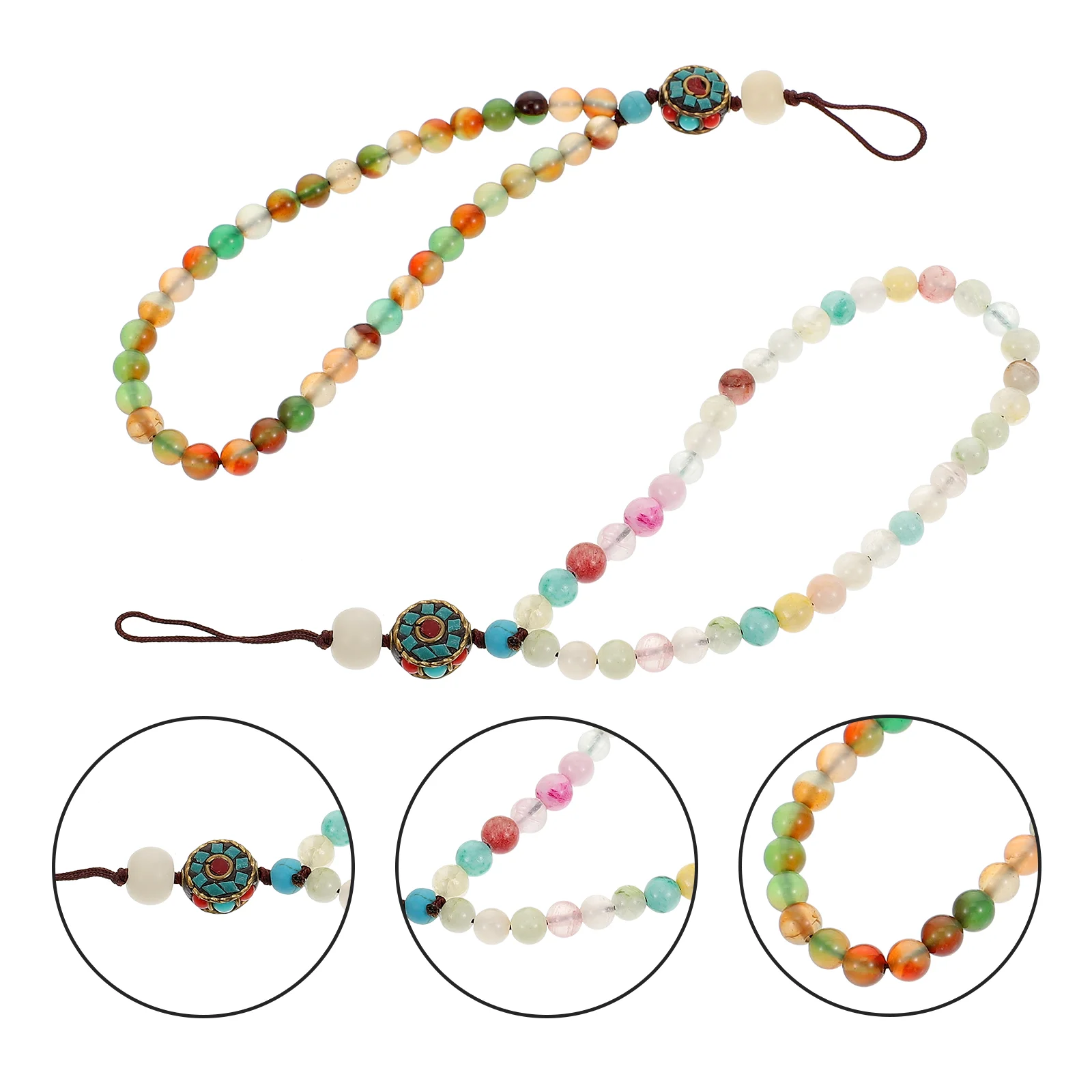 

2Pcs Mobile Phone Hanging Rope Beaded Phone Lanyard Fashionable Phone Chain