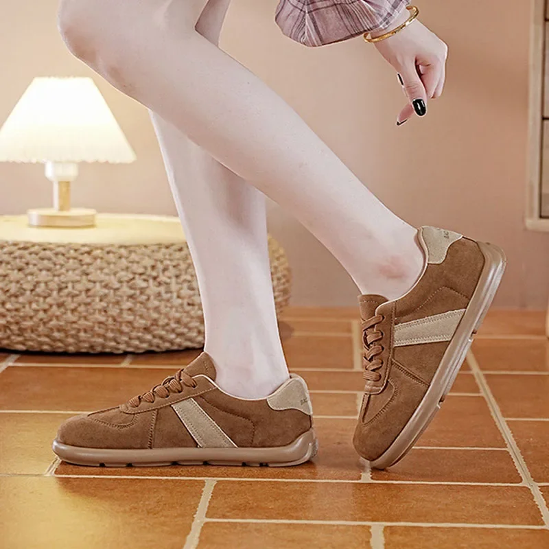 Женские кроссовки из искусственной замши и нубука немецкие кеды для ходьбы бега