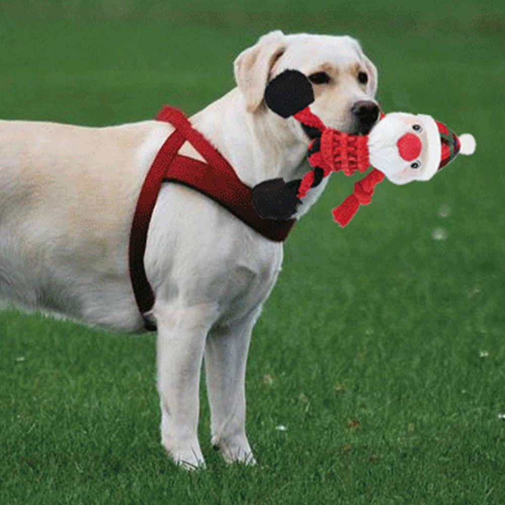 

Рождественская жевательная игрушка для собак, встроенная звуковая подушка безопасности, игрушка для чистки зубов собак, безопасная Нетокс...