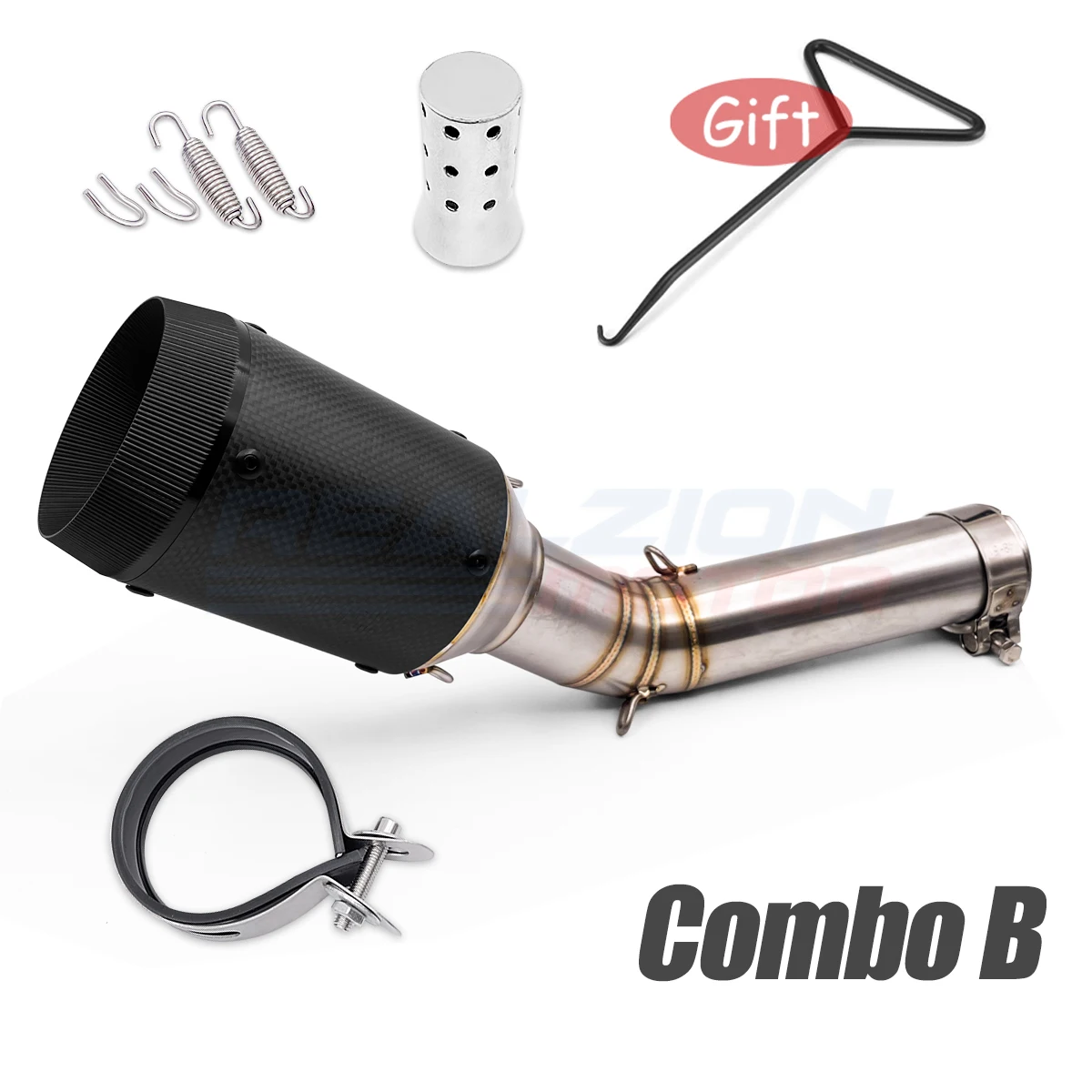 

REALZION GSXR 600 K7 GSXR750 Средняя выхлопная труба мотоцикла, надеваемая труба 51 мм для Suzuki GSXR600 750 2006 2007 K6