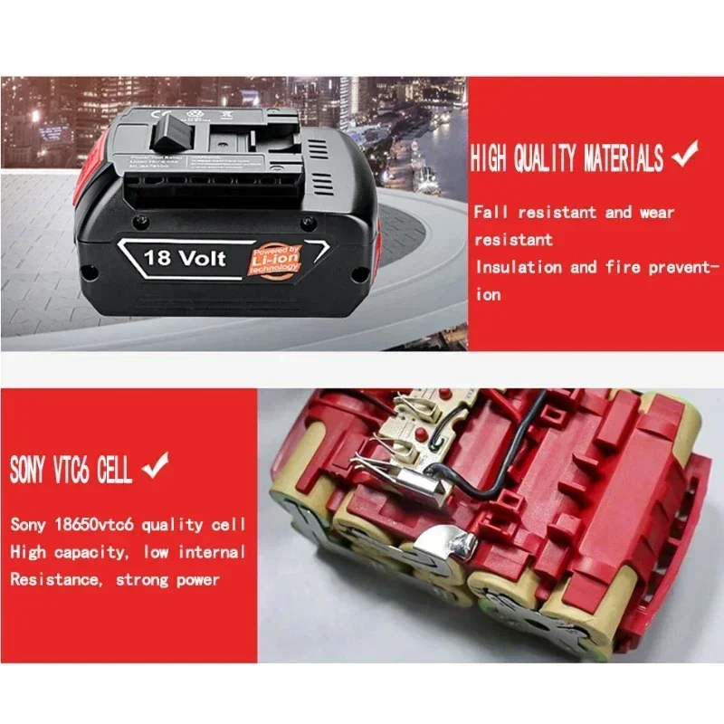 Аккумуляторная батарея 6 0 Ач для Bosch 18 В Professional GSR180/GKS185/GWS180/GSB185/BAT609