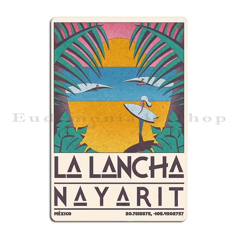 Ла ланча Наярит мексиканский ретро постер для путешествий металлическая