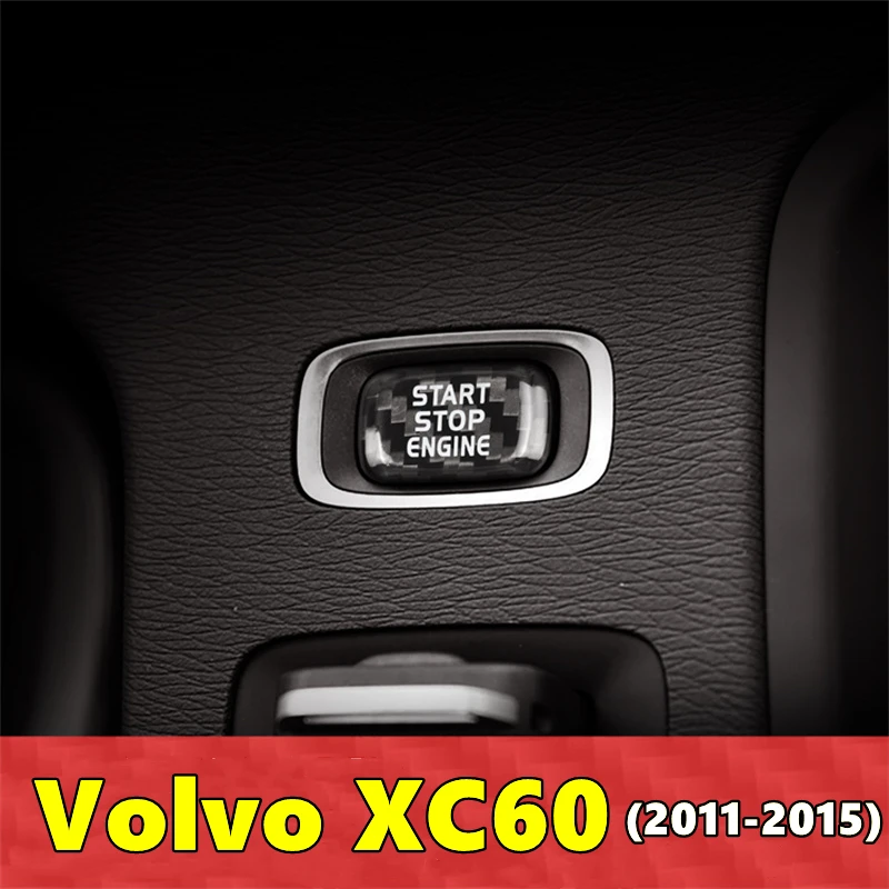 

For Volvo XC60 Car Engine Start Stop Button Cover Real Carbon Fiber Sticker 2011 2012 2013 2014 2015