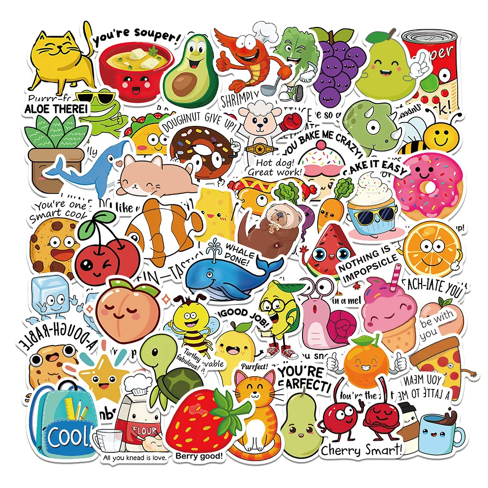 

10/50PCS Reward Stickers Fun Incentive Kids Toy Sticker Cute Pattern Animals Cartoon Decals School Teacher Supplies Child's Gift