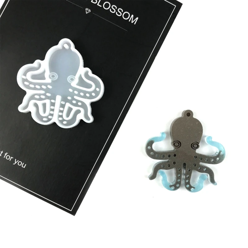 

R3MC Octopus Keychain UV Crystal Epoxy Mold Ornaments Pendant Resin Silicone Mould DIY Crafts Jewelry Hanging Decoration Mold