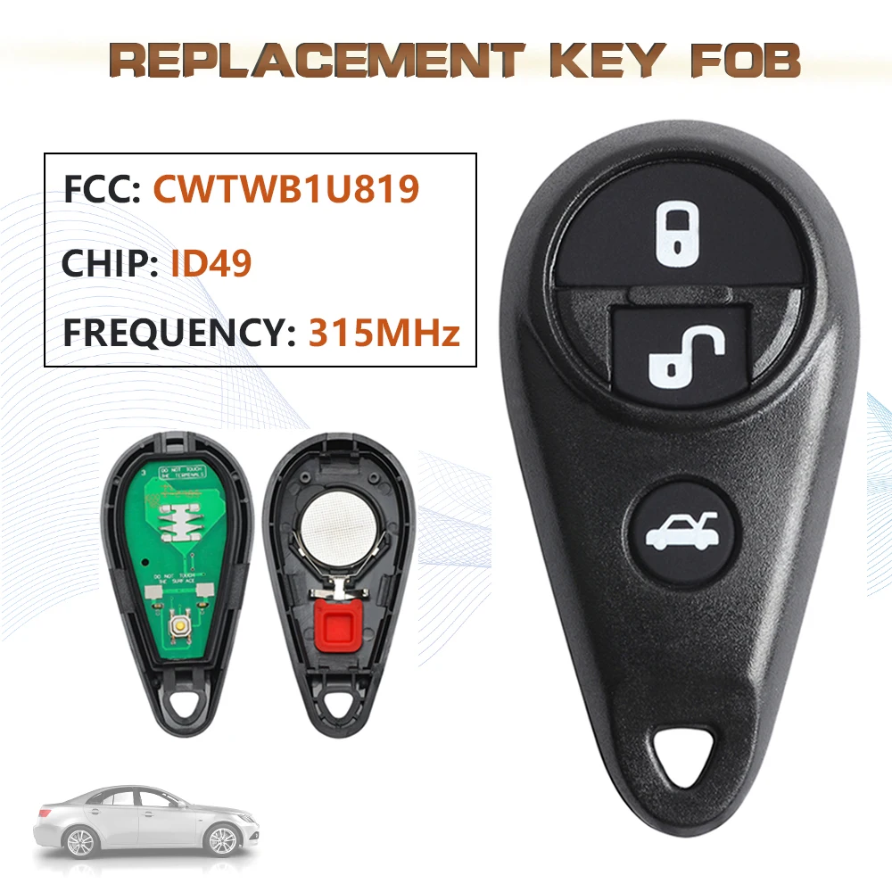 

KEYECU 315MHz FCC: CWTWB1U819 Smart Remote Key Fob 4 Button for 2011 2012 2013 Subaru Impreza Forrester Outback Legacy
