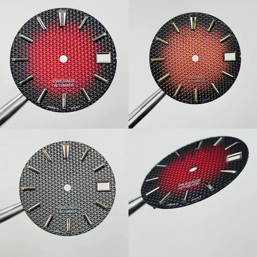 

Vintage Dial Watch Accessories Watch Dial 28mm Black Red Black Orange Black Mechanical Diving Dial for NH35/NH36 Movement