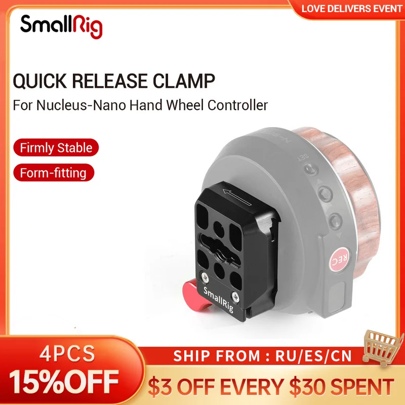 

SmallRig Quick Release Mounting Clamp for Tilta Nucleus-Nano Hand Wheel Controller Clamp Plate With Threading Holes -2323
