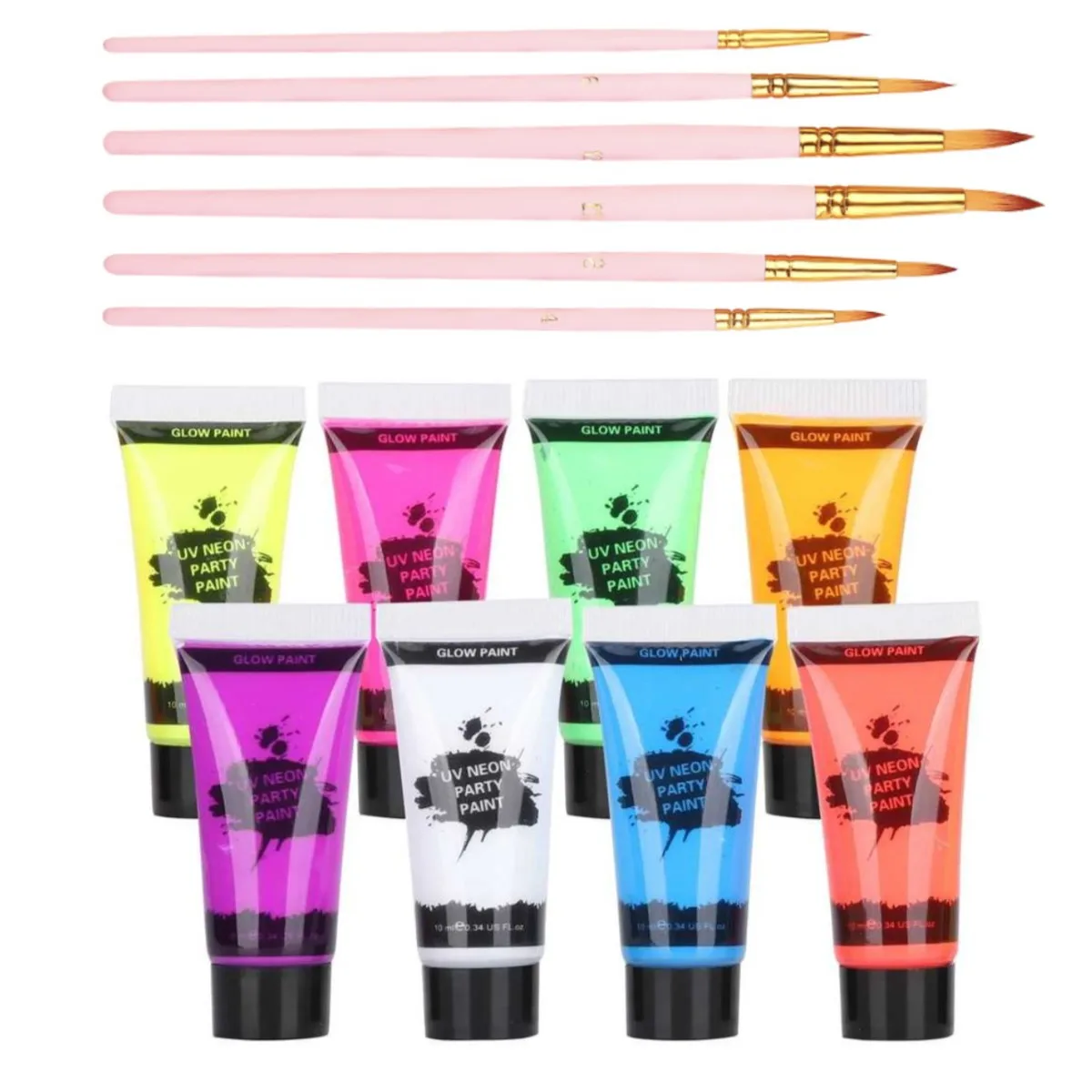

Body face Paint kit Fluorescent Party Halloween eye make up party kids face shied UV Glow Paint kit wholesale cosplay makeup