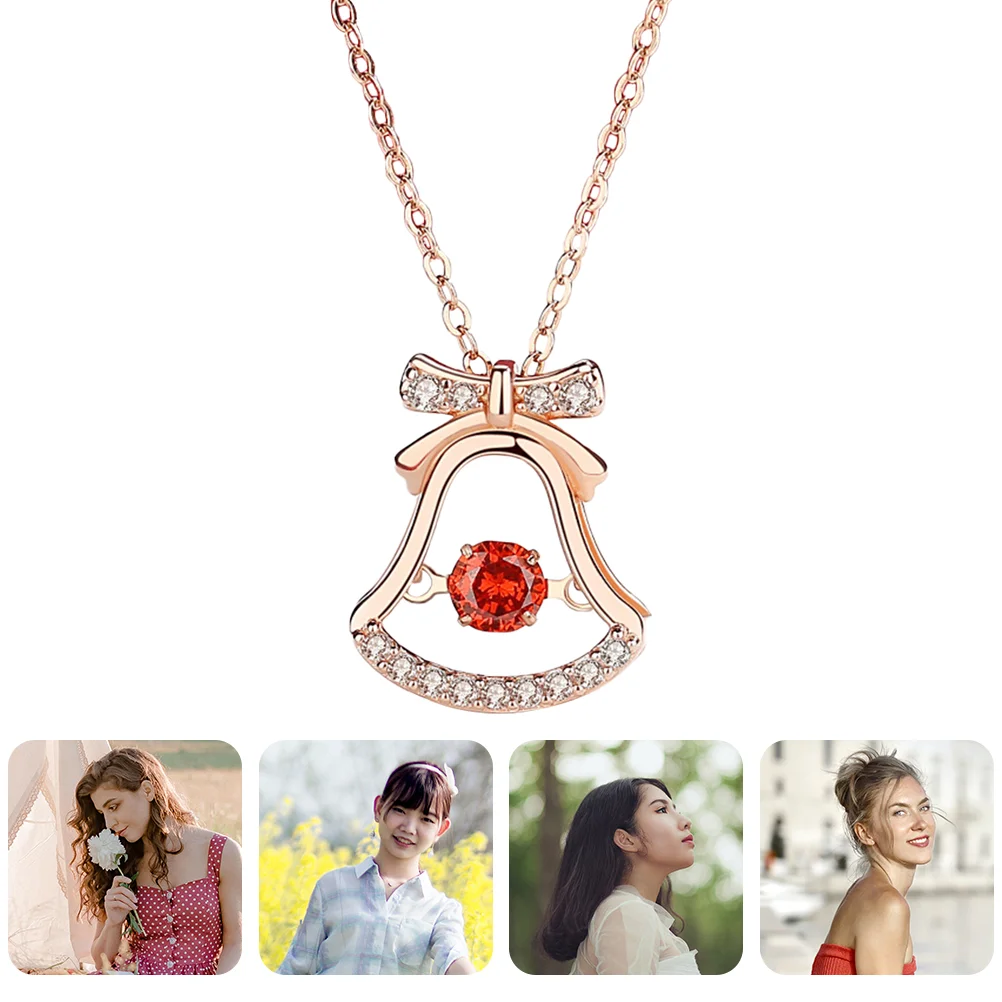 

Necklace Christmas Neck Chainsliver Pendant Bell Stuffer Stocking Filler Silver Tree Charm Gift Snowman Reindeer Women Metal