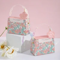 3050pcs creative wedding handbag gift box packaging flower candy womens bags baby shower event party supplies wholesale