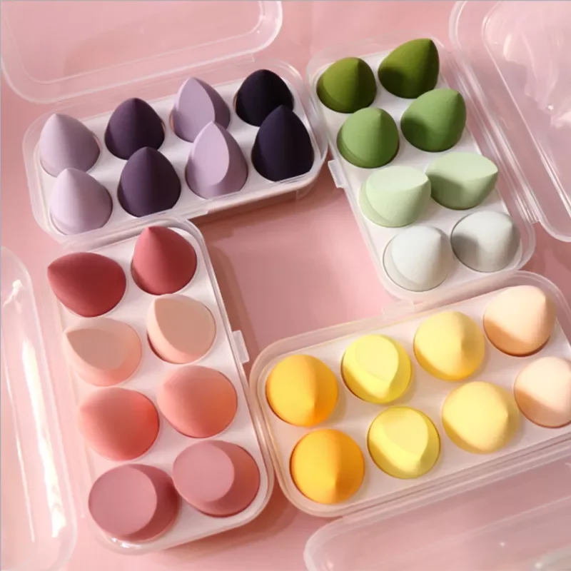 

New Beauty Egg Set Gourd Water Drop Puff Makeup Puff Set Colorful Cushion Cosmestic Sponge Egg Tool Wet and Dry Use