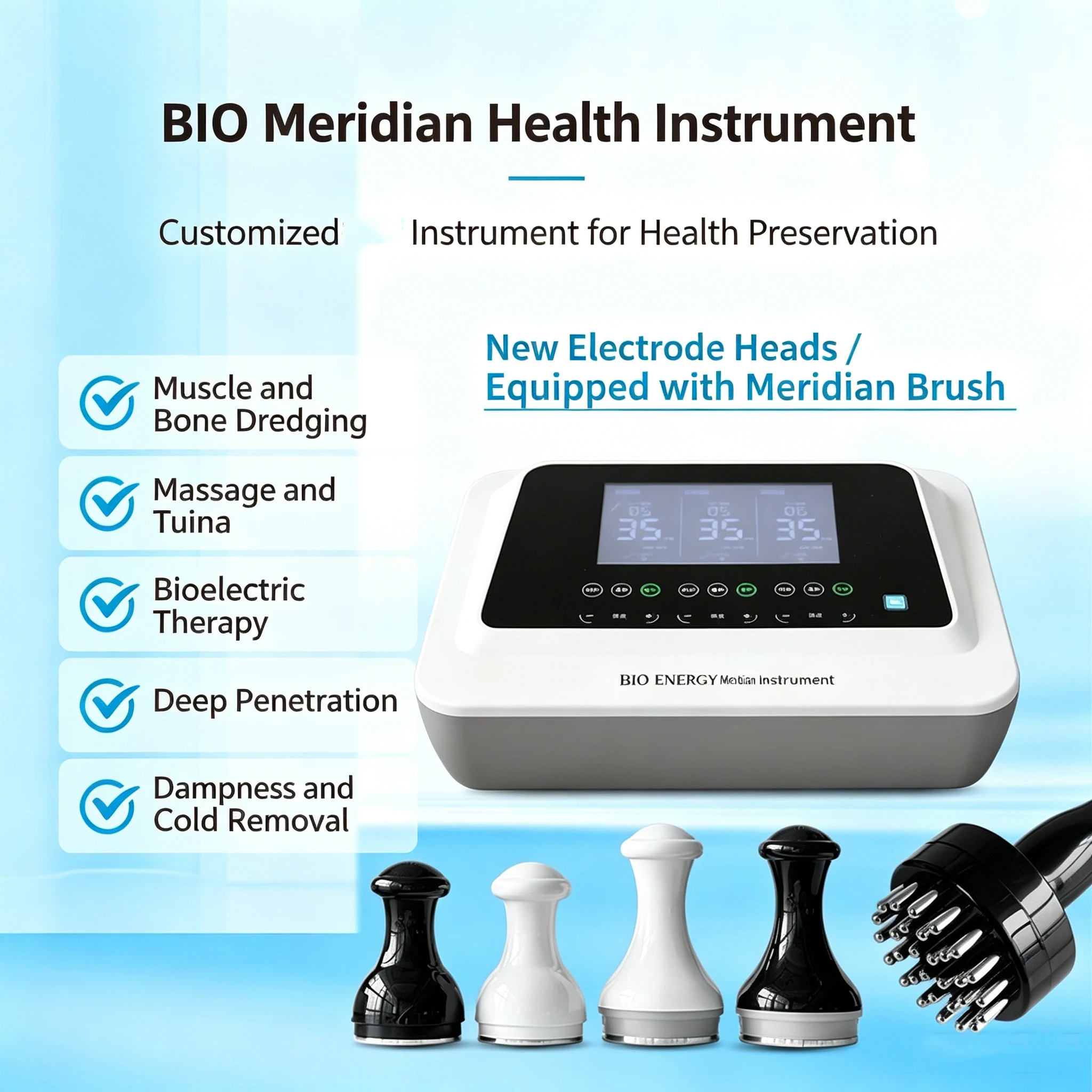 Фото Аппарат для оздоровления Vitality Value BIO Meridian: Терапия Evergreen, очищение меридианов, микротоковый импульсный прибор №2