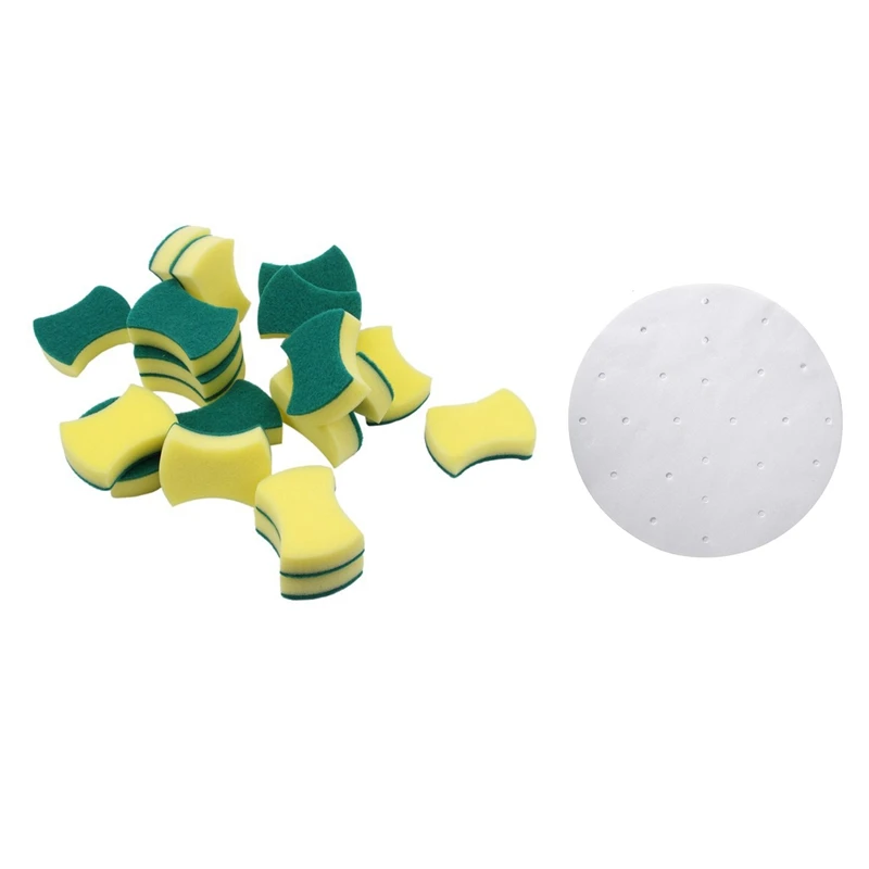 

200 шт., бумажные вкладыши для фритюрницы, 7,5 дюйма, 40 шт., губка для чистки