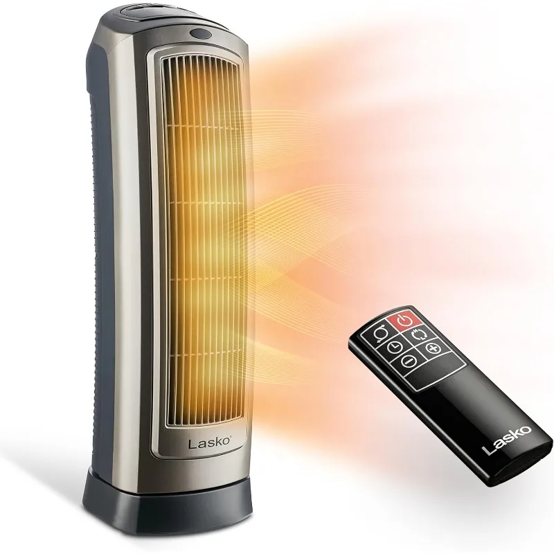 

Oscillating Digital Ceramic Tower Heater for Home with Adjustable Thermostat, Timer and Remote Control, 23 Inches, 1500W