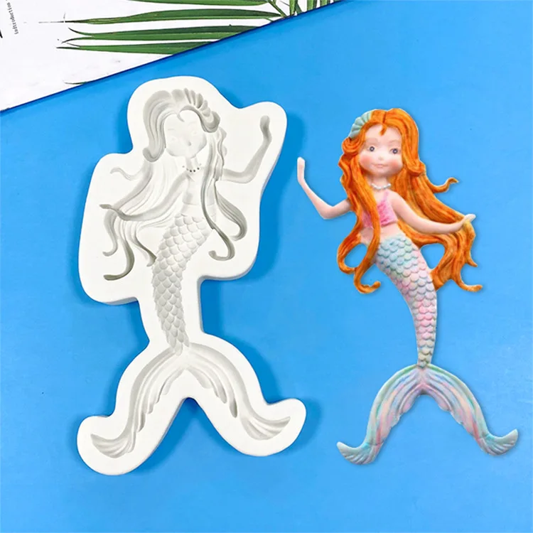 

Mermaid Shape Cake Decoration Chocolate Baking Dry Pace Mold Mermaid Tail Clay Fondant Silicone Mold Resin Molds