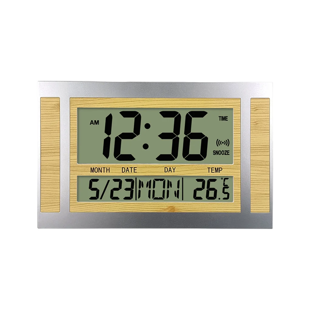 Lcd Large Screen Number Time Temperature Alarm Desk Clocks M