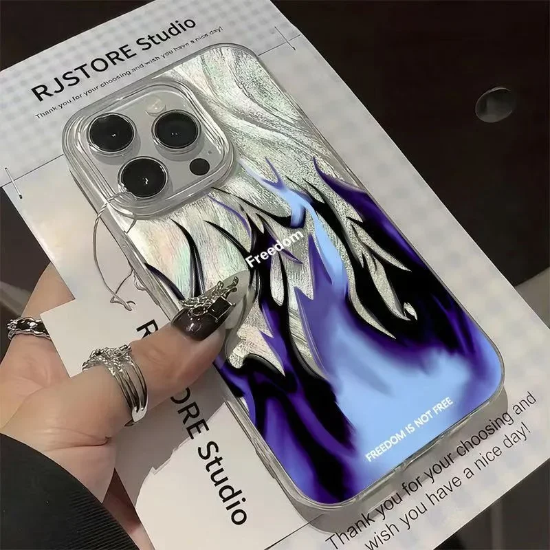 Фото Модный чехол Fire Flame для Xiaomi Redmi Note 12 11 10 13 14 Pro Plus 4G 5G 14C 13C 11S 10S 12S 4G с посеребренной твердой задней крышкой №4