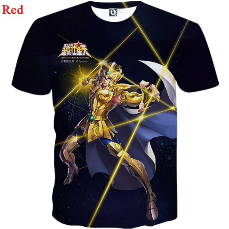 

Новинка 2022, модная футболка с японским аниме S-Saint Seiya, футболка с нейтральным 3D принтом, повседневный Топ в стиле Харадзюку с коротким рукаво...