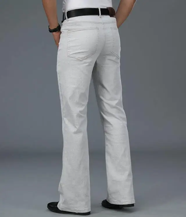 Мужские бежевые свободные джинсы модные джинсовые брюки для мужчин повседневные