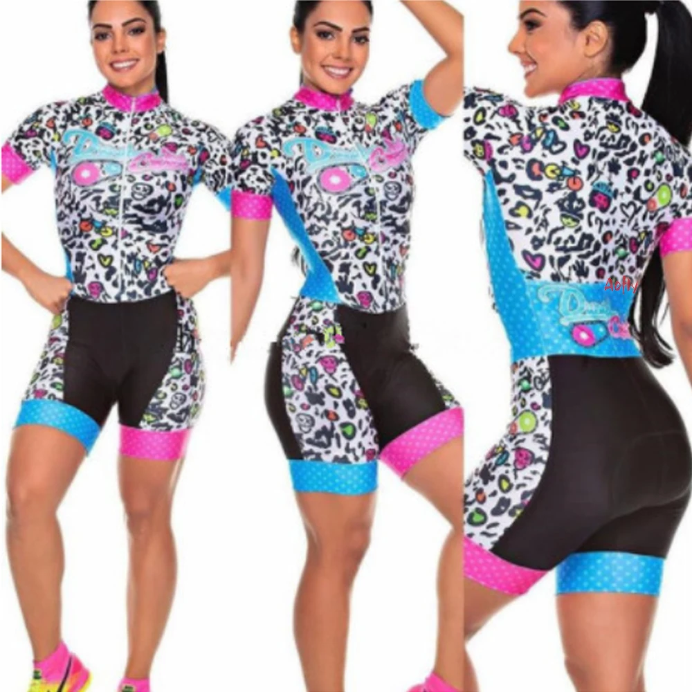 

2022 Dunas Women's Clothes Cycling Triathlon Skinsuit Sets Maillot Ropa Ciclismo MTB Bicycle Jumpsuit Kits Gel Pink Pad Summer