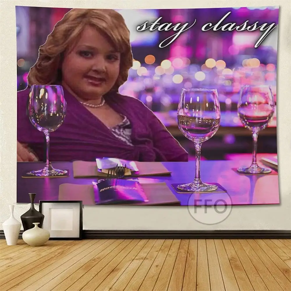 

Настенный гобелен с изображением девушки на баре Gibby icpearl, забавный гобелен с изображением стильного мема, украшение для комнаты, декор для в...