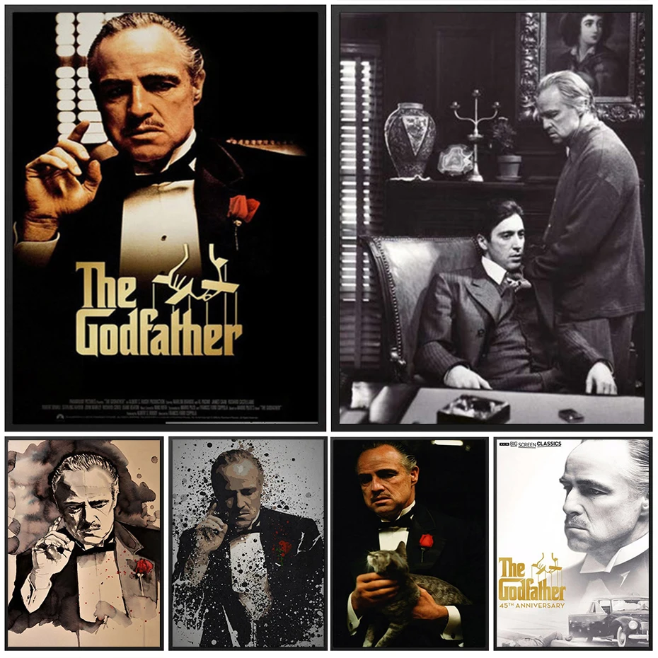 

Classic Movie Gangsters Godfather Art Posters and Prints Home Decor Picture Canvas Painting Bedroom Living Room Sofa Wall Decor