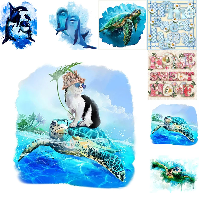 

5D DIY Diamond Painting Mosaic Turtle Dolphin Alphabet Flower Picture Of Rhinestones Embroidery Sea Full Drill Wall Home Decor