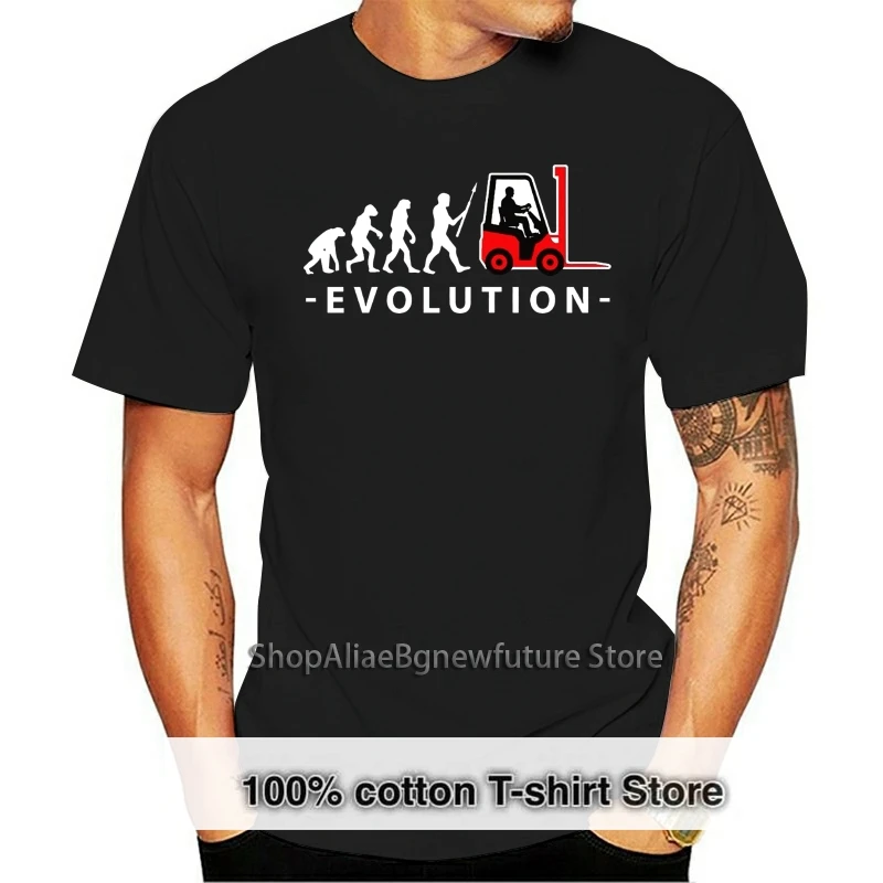 

Футболка мужская с рисунком вилочного погрузчика, летняя повседневная футболка, 2021