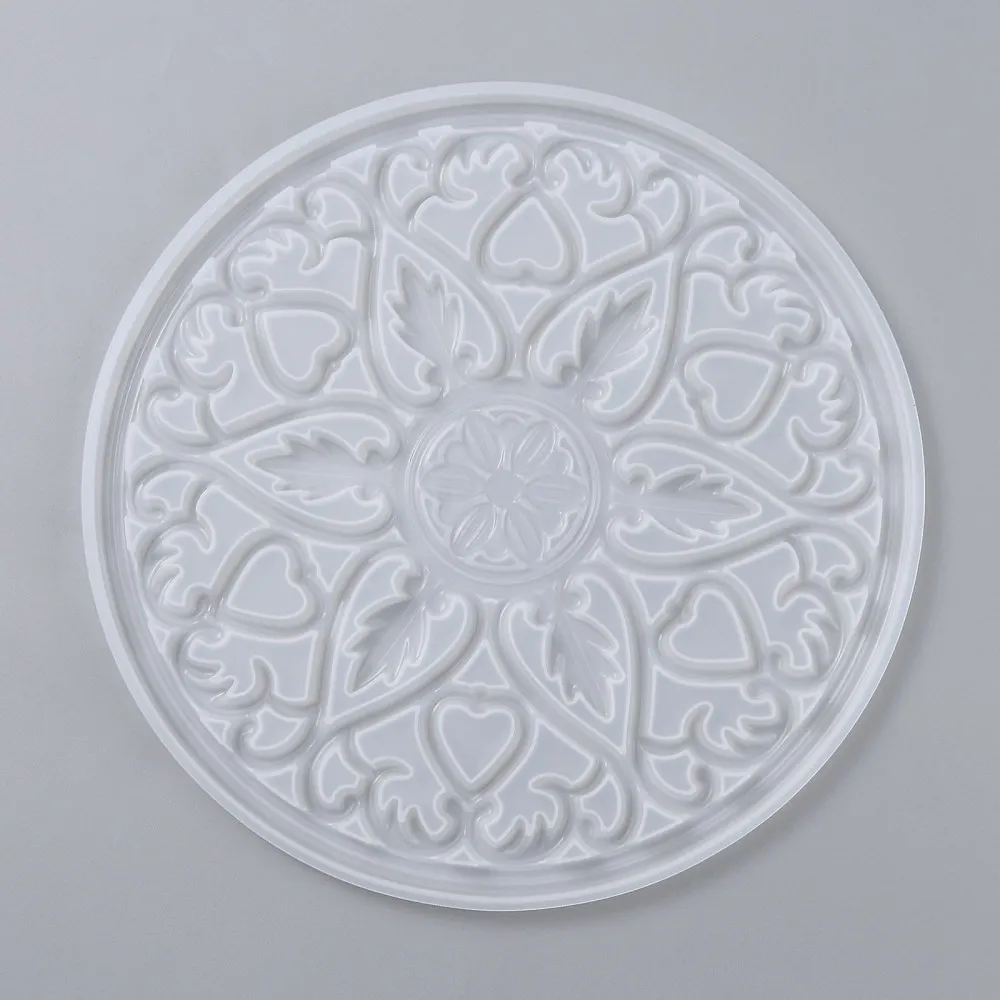 

1PC DIY Coaster Silicone Molds Resin Casting Molds Round with Mandala Pattern White 200x8mm Inner Diameter: 195mm