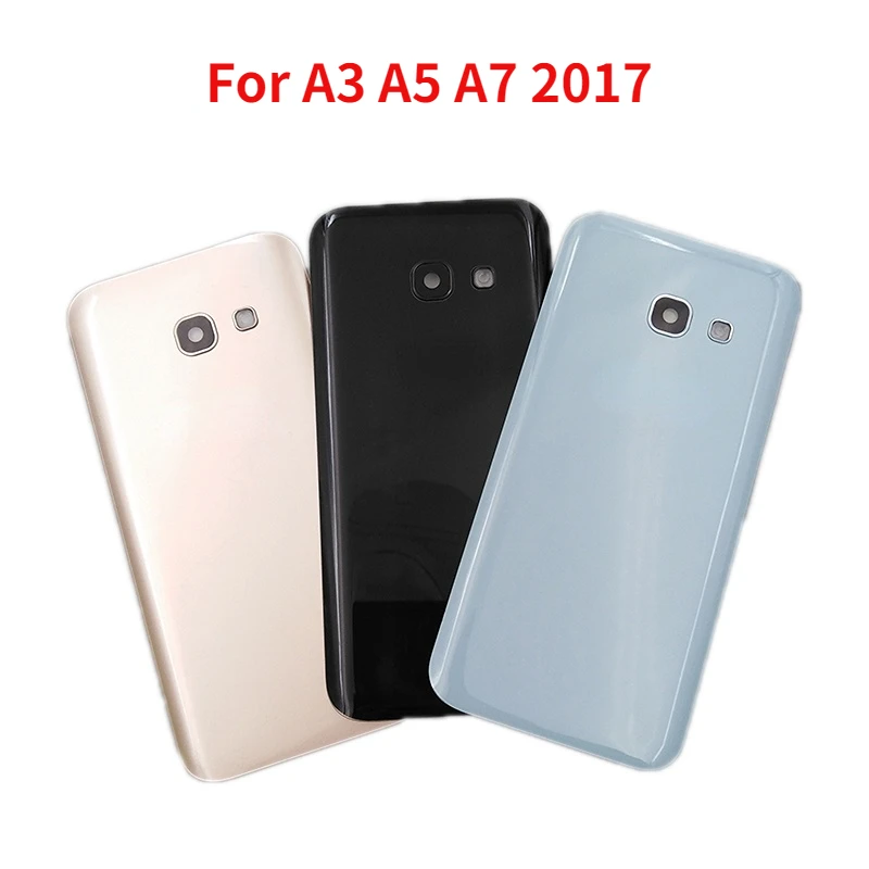 

Back Cover For Samsung Galaxy A3 A5 A7 2017 A320 A520 A720 Battery Cover Back Glass Rear Door Housing Case with Camera Lens
