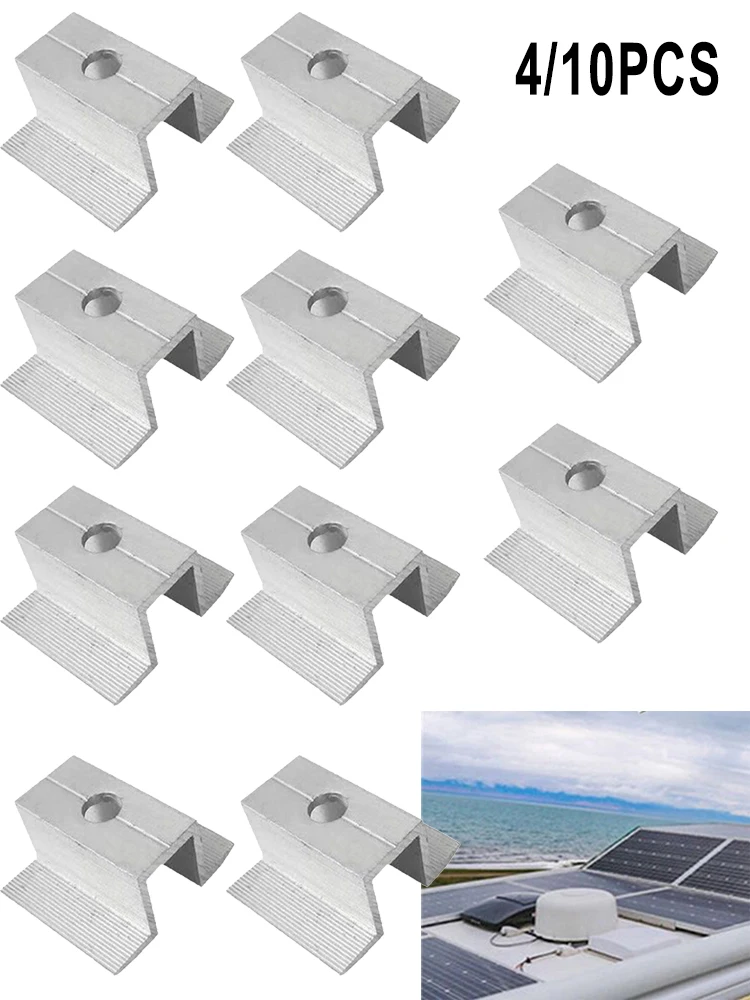 

4/10Pcs Solar Middle Clamp PV For Frame Height 25/50mm Aluminum Photovoltaic Bracket Solar Panel Accessories Corrosion Resist