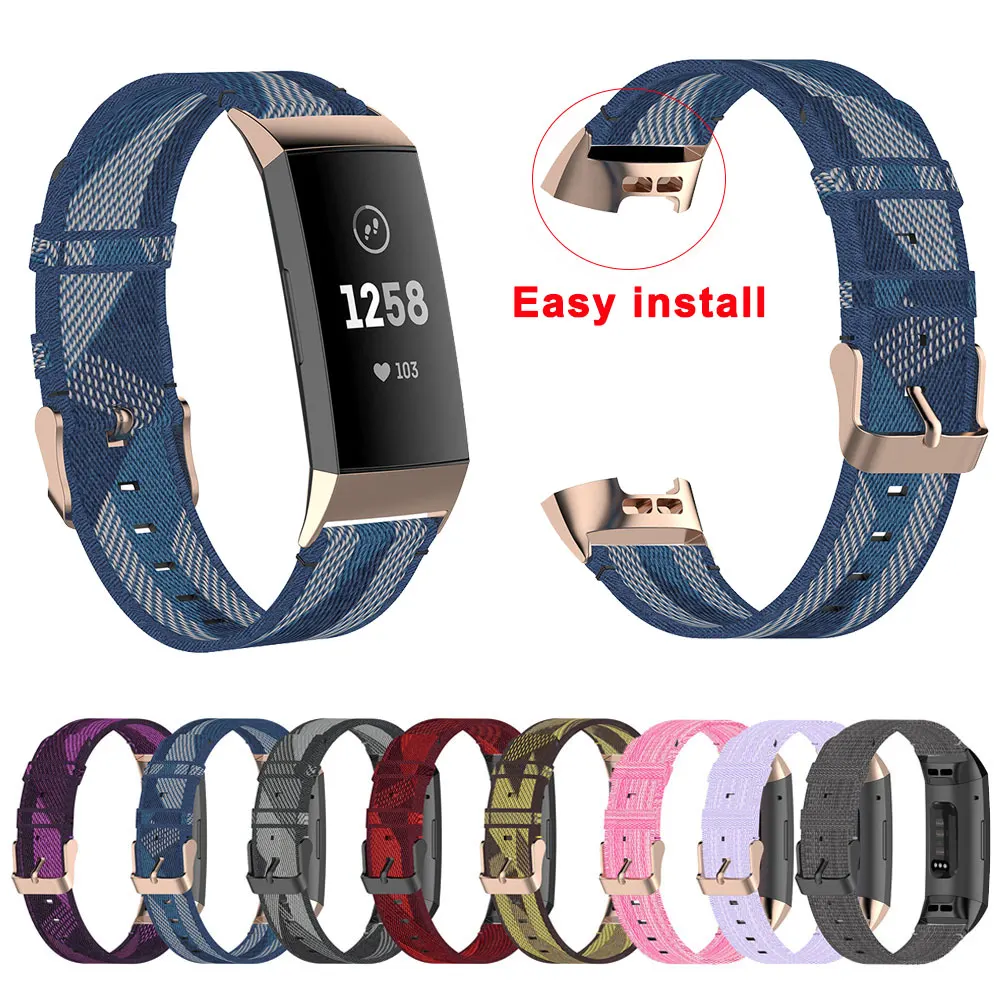 

Nylon Watch Strap For Fitbit Charge3 Charge4 Charge 3 4 Wrist Bracelet Band Breathable Waterproof Smartwatch Accessories Correa