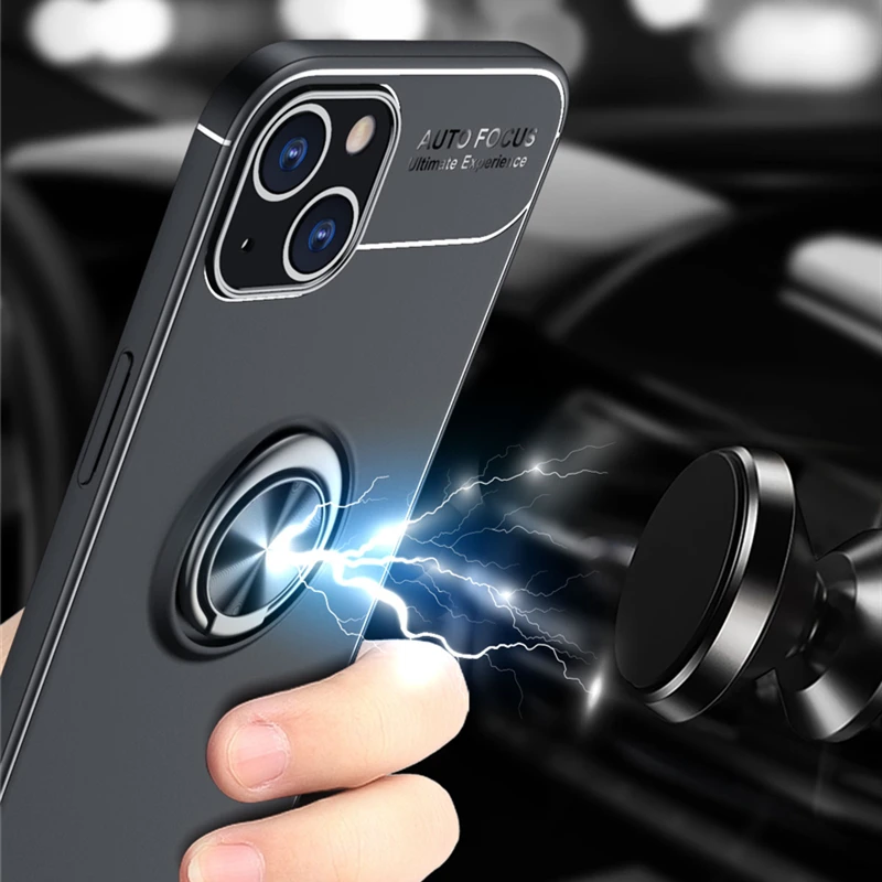 For Cover iPhone 14 Case For iPhone 14 13 11 12 Pro Max Soft Ring Magnetic Holder For Cover iPhone X XR XS Max 6 6S 7 8 Plus SE