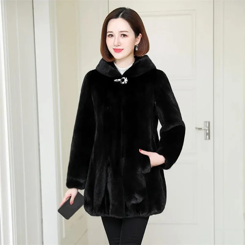 

Распродажа, зимнее пальто для женщин, меховые толстые зимние однотонные повседневные женские пальто с карманами на рост выше 65