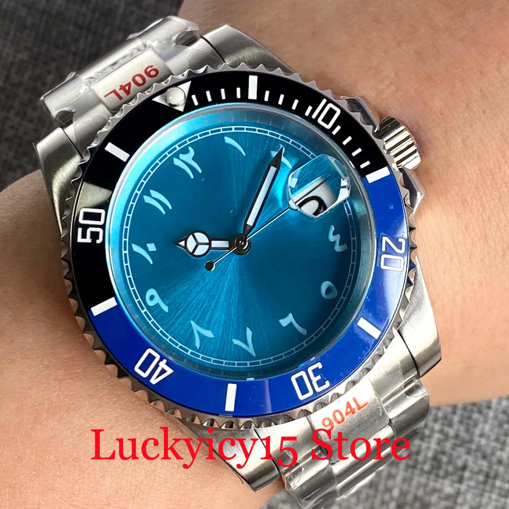 

BLIGER News 40MM 24 Jewels Japan NH35A Movement Automatic Men Watch Luminous Hand Purple/Blue Dial With Auto Date Sapphire Glass