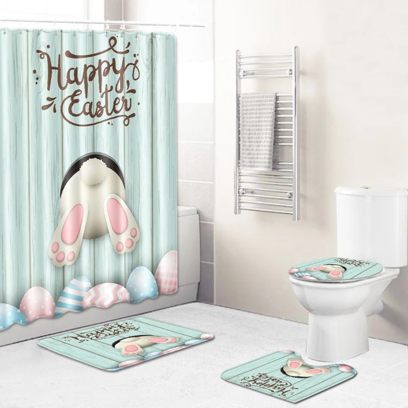 2022 Пасхальная душевая занавеска в комплекте пасхальный мультяшный кролик милый