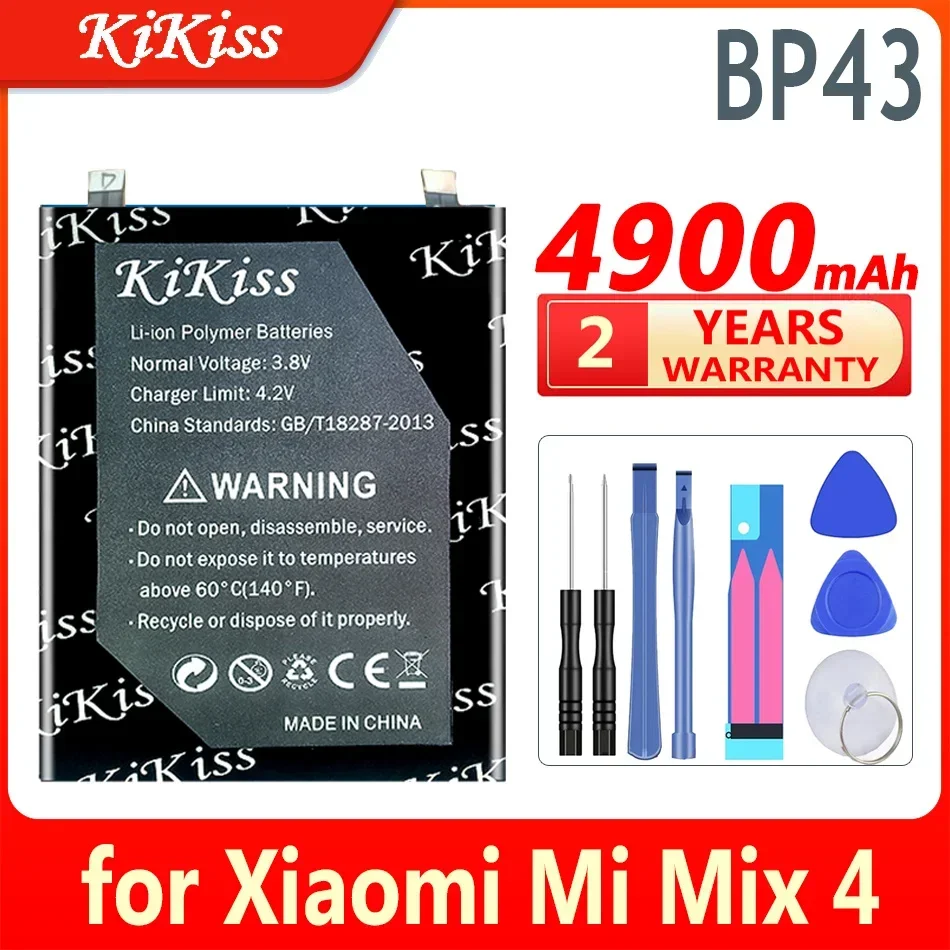 Аккумулятор KiKiss BP43 для Xiaomi Mi Mix 4 Mix4 Мобильный телефон батареи большой емкости 4900